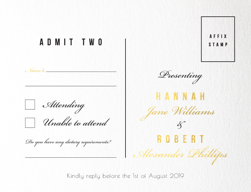 Movie Theatre RSVP Cards - Metallic Prints design preview