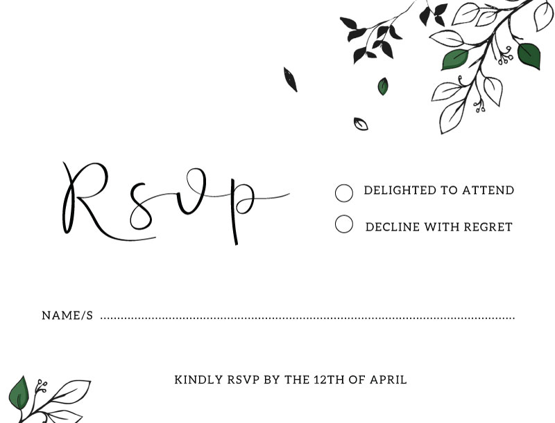 Free Falling - RSVP Cards