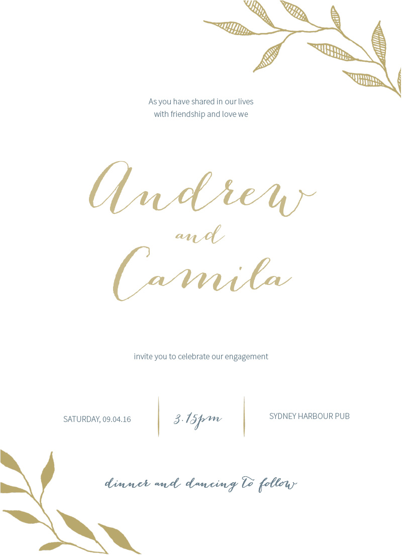 Leaves - Engagement Invitations