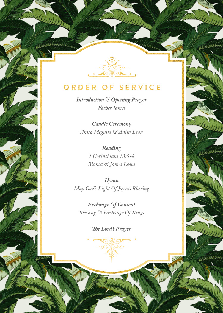 Beverly Hills Hotel Wedding Programs - Foil Stamp design preview