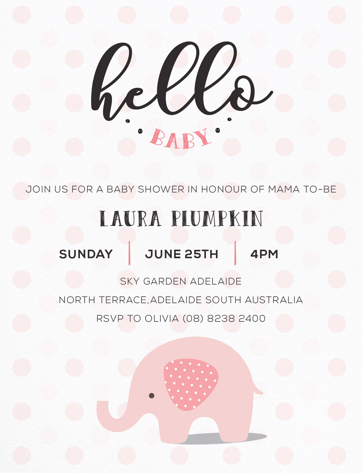 Olifant - Baby Shower Invitations