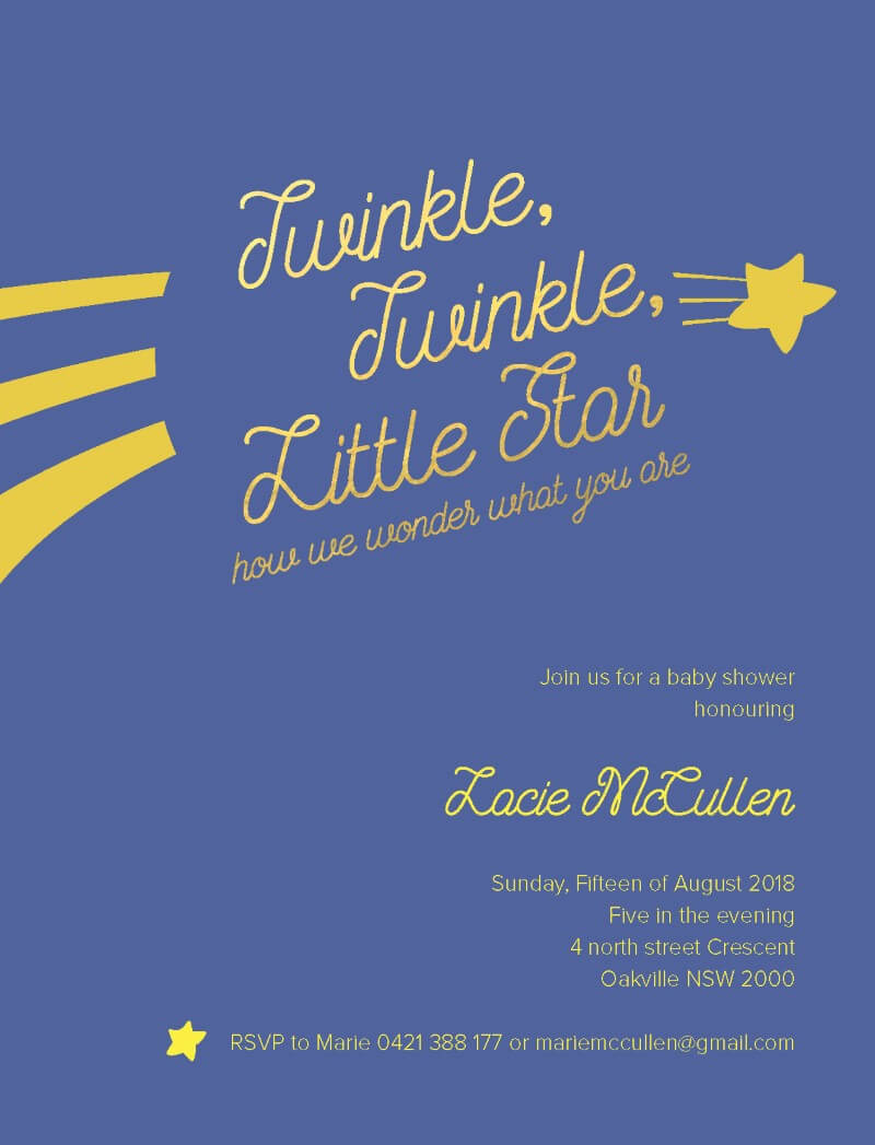 Stella Baby Shower Invitations - Metallic Prints design preview