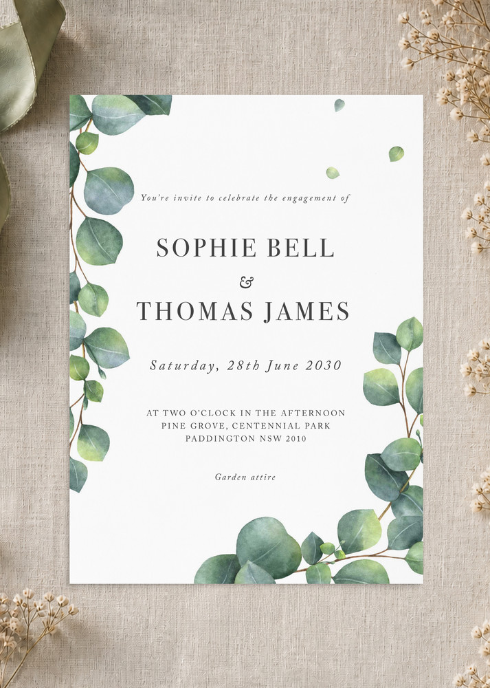 Eucalyptus - Engagement Invitations