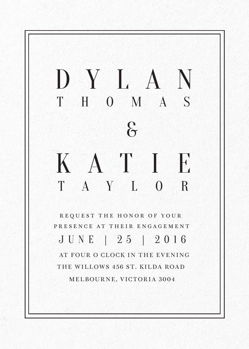 Classic Design - Engagement Invitations