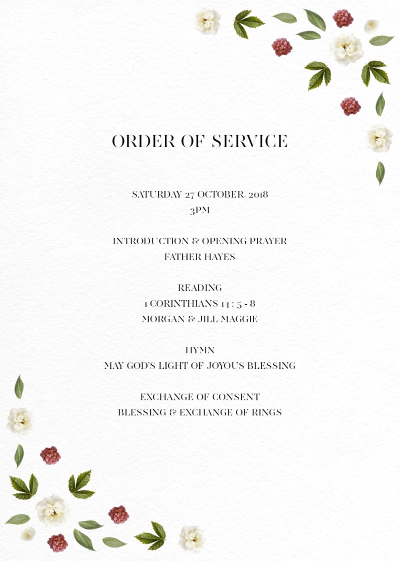 Delphine Rouge - Wedding Programs