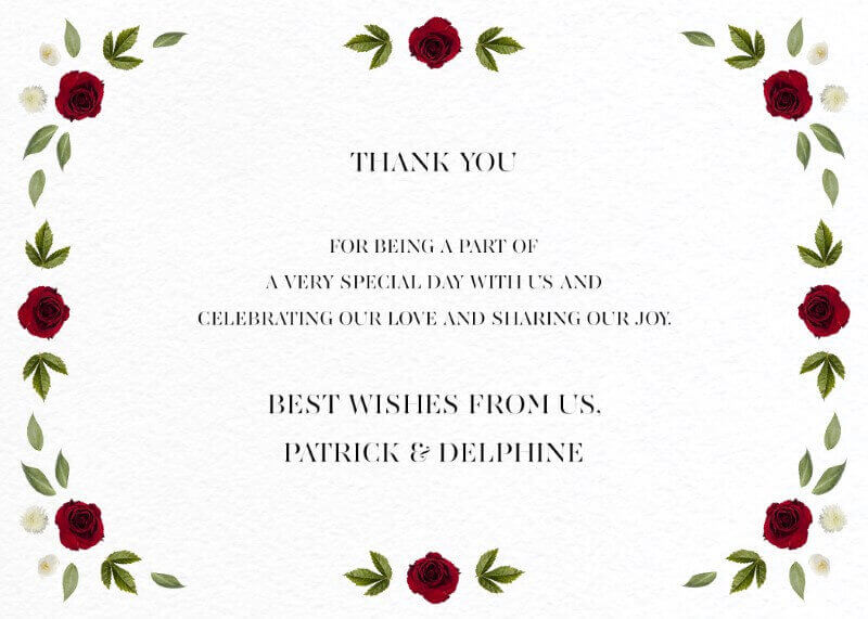 Delphine Rouge - Wedding Thank You Cards