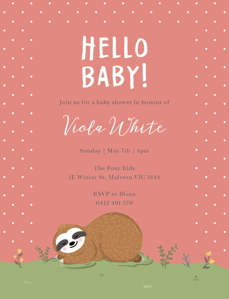 Sleeping Baby - Baby Shower Invitations