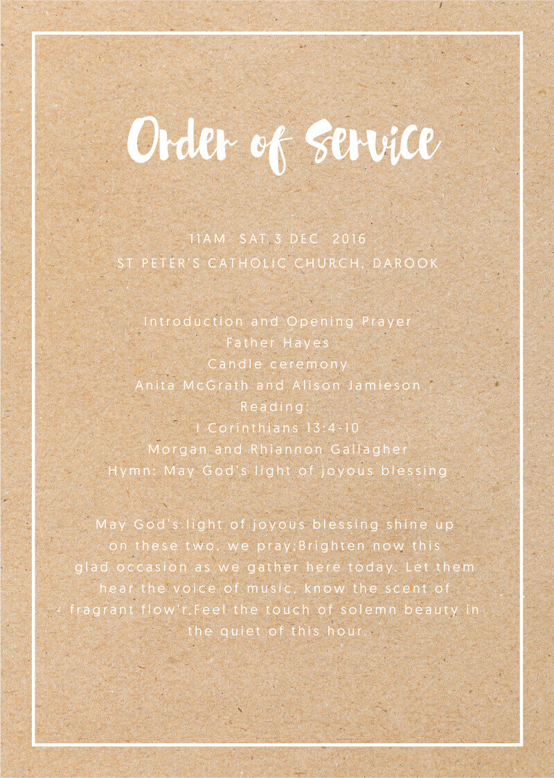 Foil Of Dreams Wedding Programs - White Ink design preview