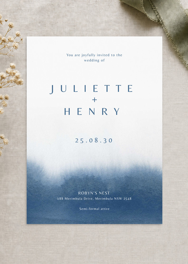 Deep Blue - Wedding Invitations