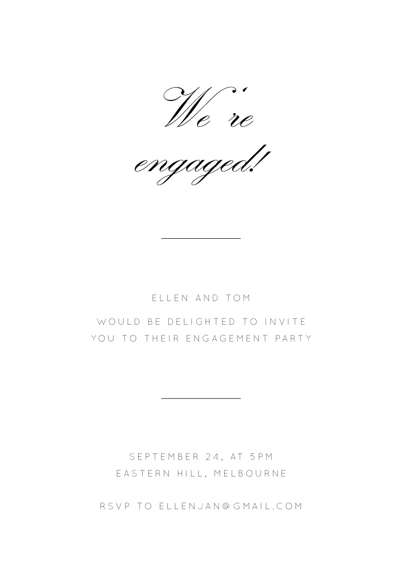 Into the Line - Engagement Invitations