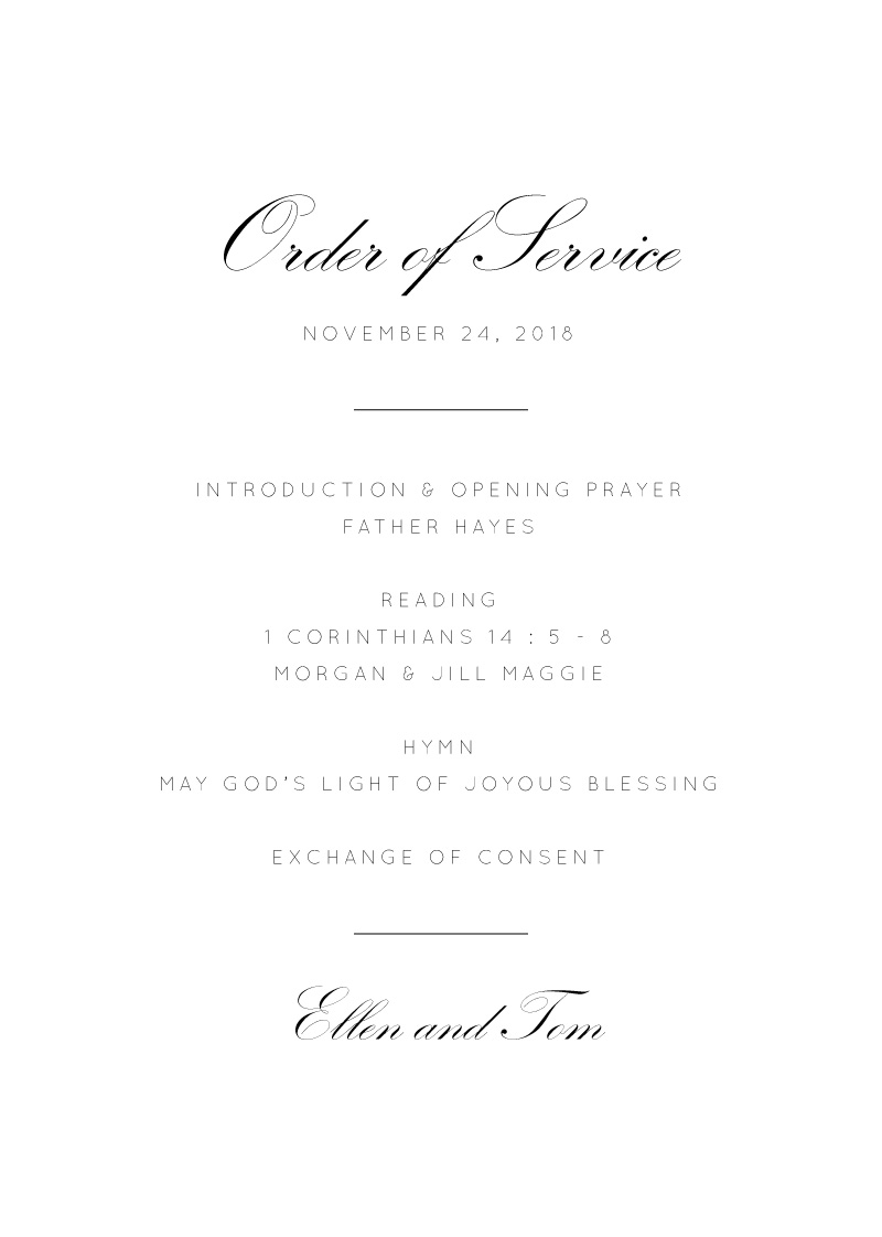 Into The Line Wedding Programs - Digital Printing design preview