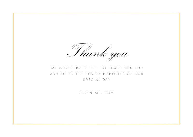 Into The Line Wedding Thank You Cards - Foil Stamp design preview