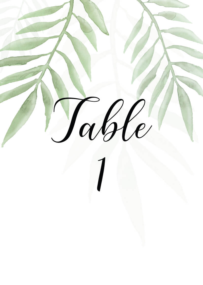 Forest Walk Table Numbers - Digital Printing design preview