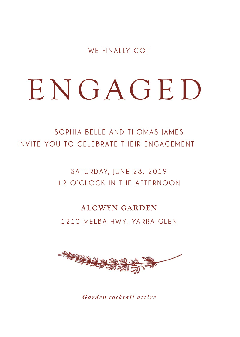Winter Fire - Engagement Invitations