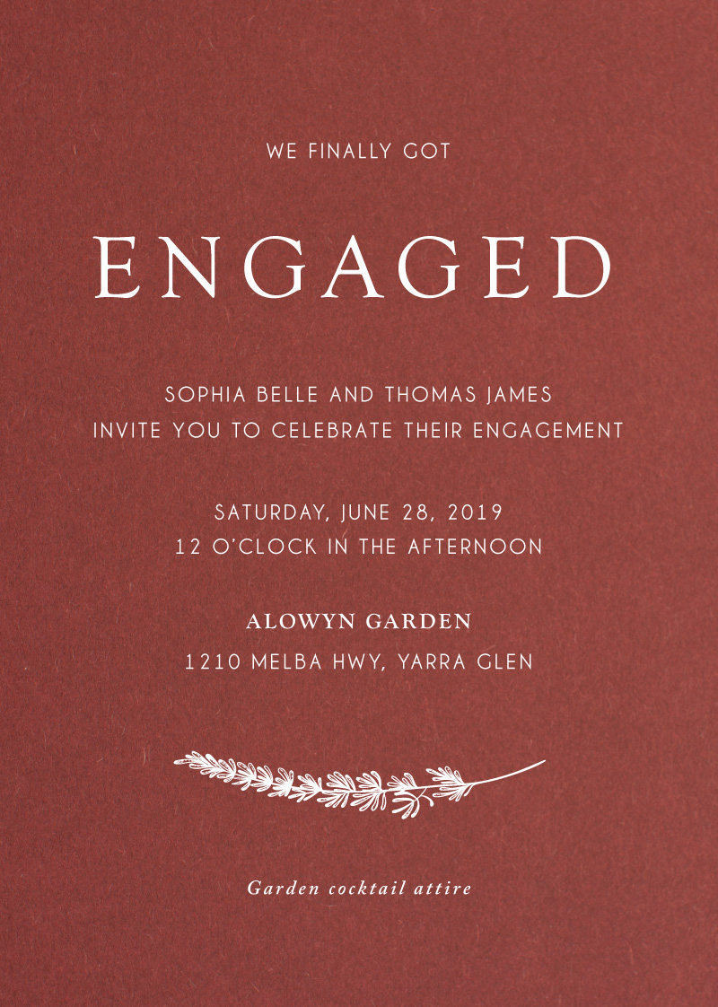Winter Fire - Engagement Invitations