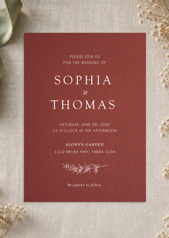 Winter Fire Wedding Invitations - White Ink design preview