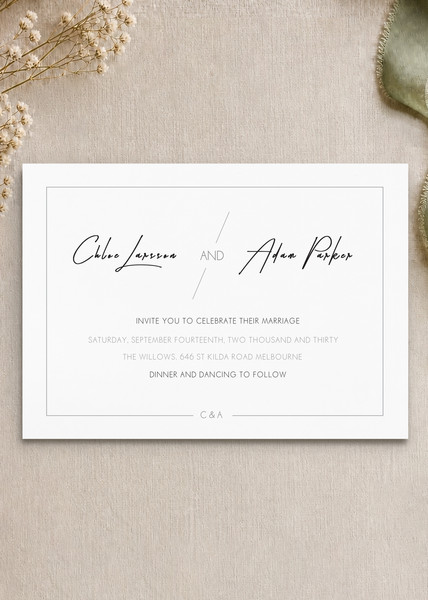 Modern Mode wedding invitation design from Paperlust.