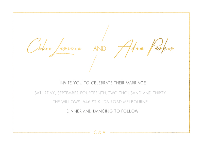 Modern Mode Wedding Invitations - Metallic Prints design preview