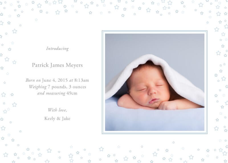 Blue Stars Baby - Baby Announcements