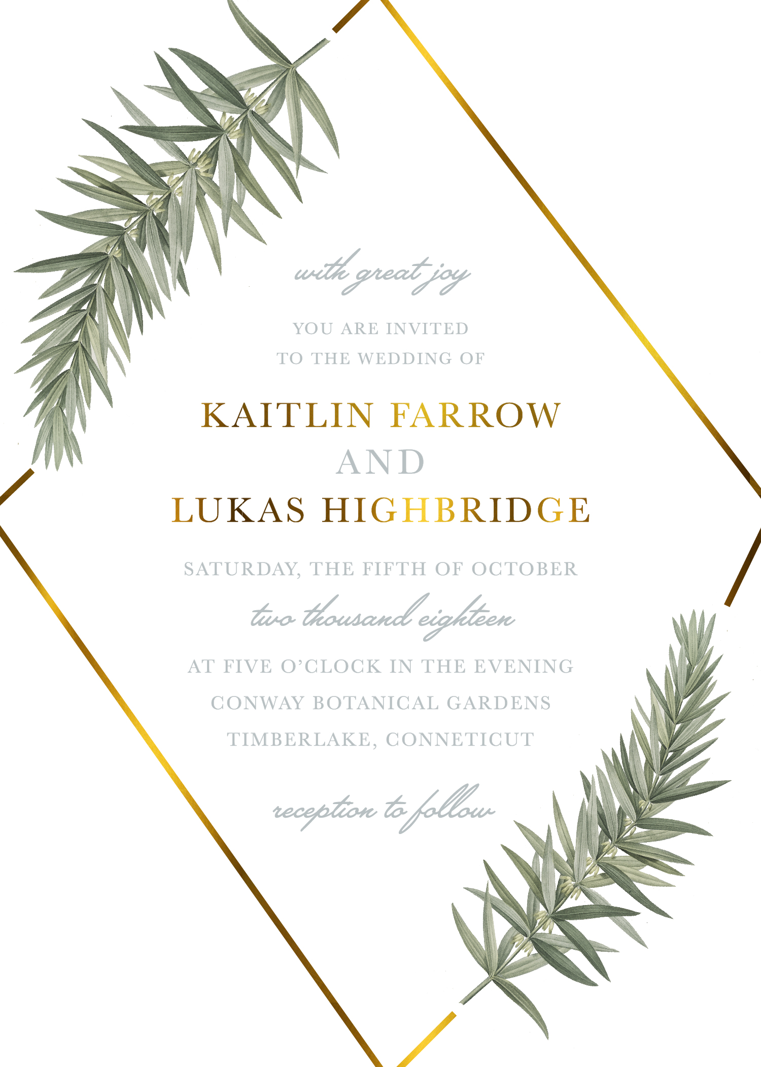 Diamond Branch - Wedding Invitations