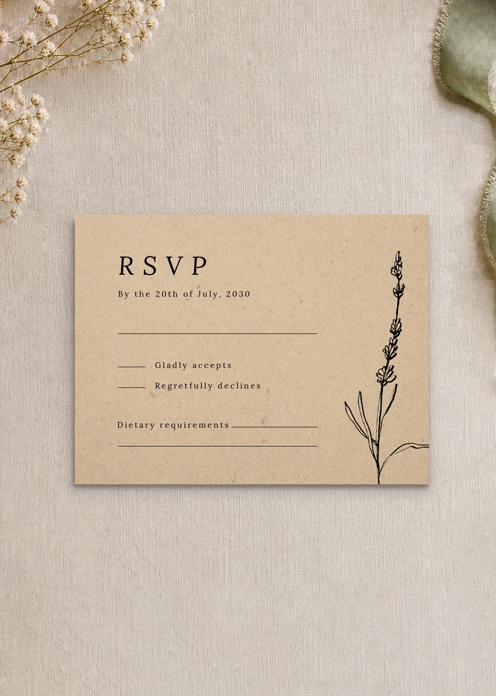 Delicate Lavender RSVP Cards - Digital Printing design preview