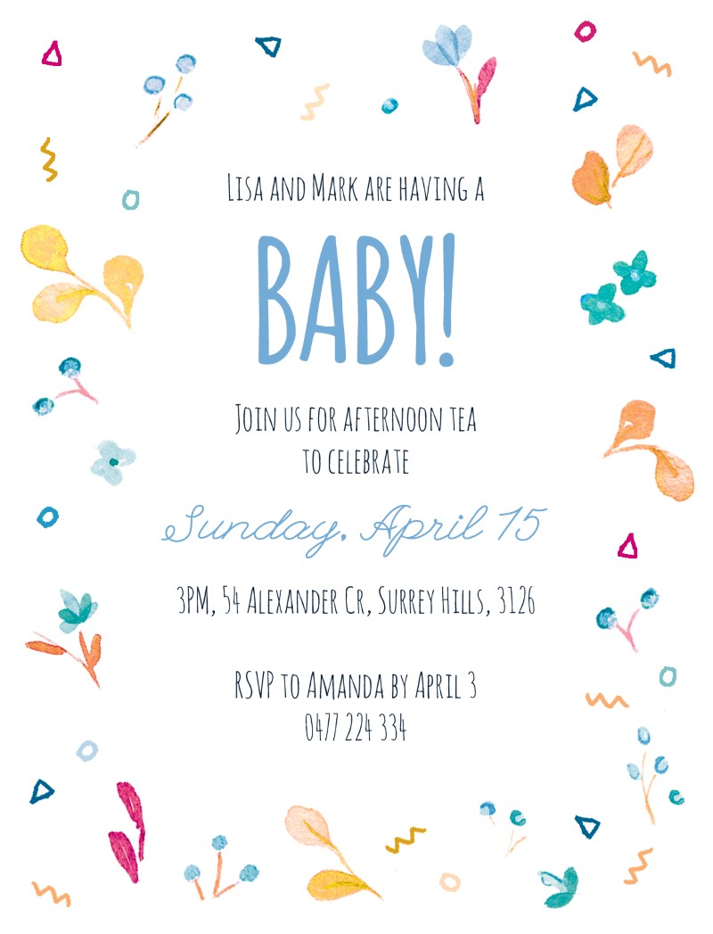 Spring buds - Baby Shower Invitations