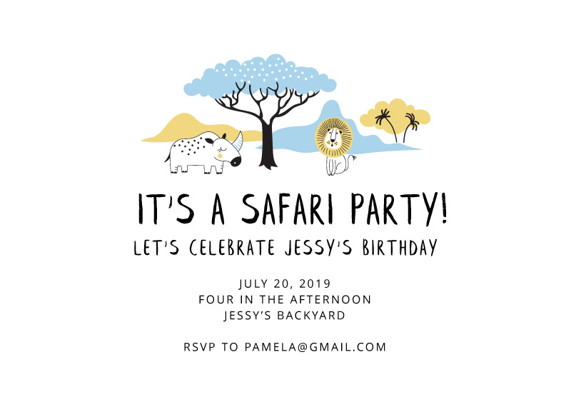 Adorable Safari - Birthday Invitations