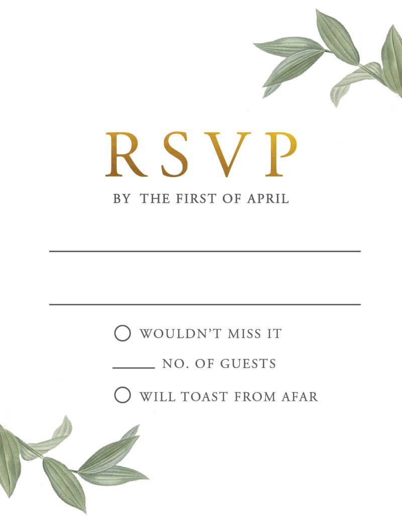 Branch RSVP Cards - Foil Stamp design preview