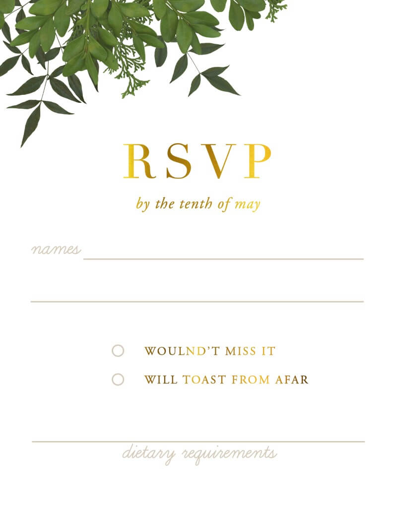 Mod Botanical RSVP Cards - Foil Stamp design preview