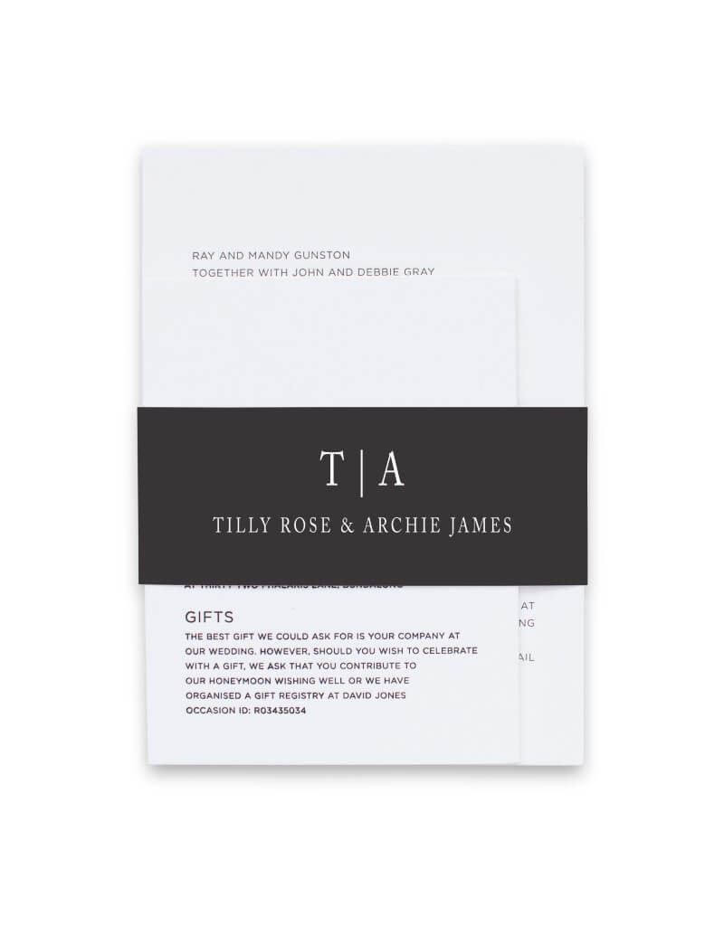 Black And White Belly Bands - White Ink design preview