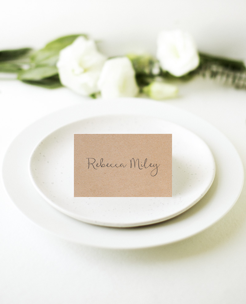 Charcoal Rustic Wedding Place Cards - Digital Printing design preview