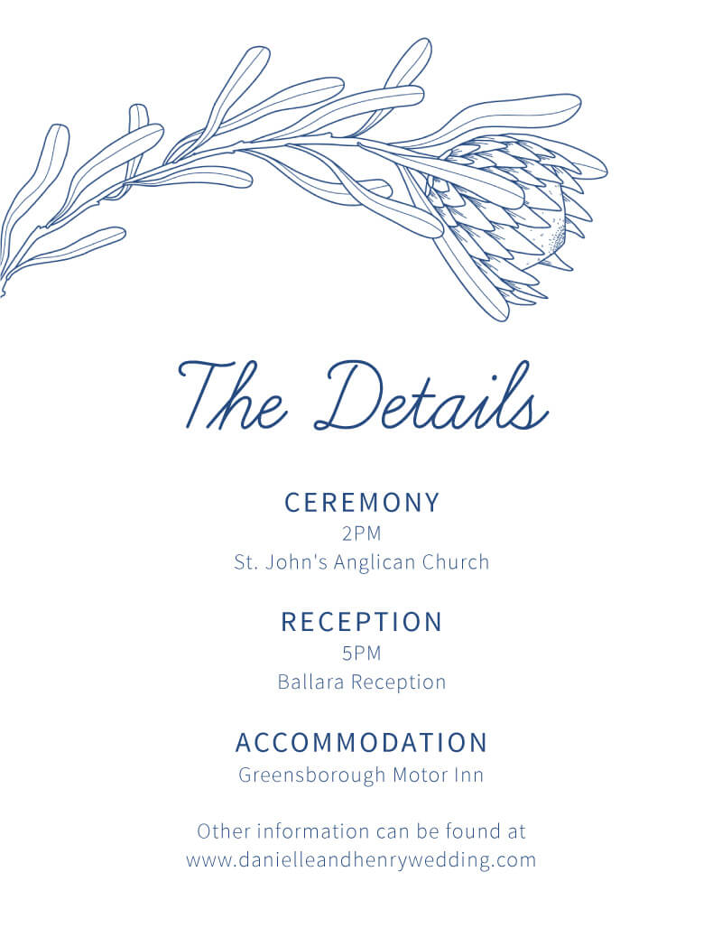 Playful Proteas Information Cards - Digital Printing design preview