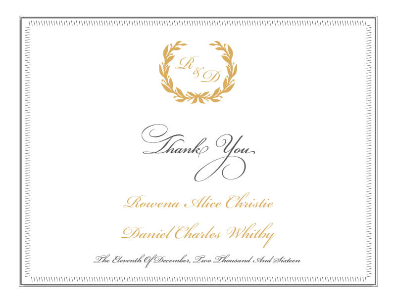 Regal Wreath - Wedding Thank You Cards