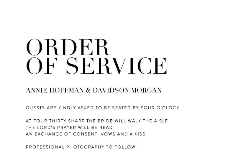 Serif Stroke Wedding Programs - Digital Printing design preview