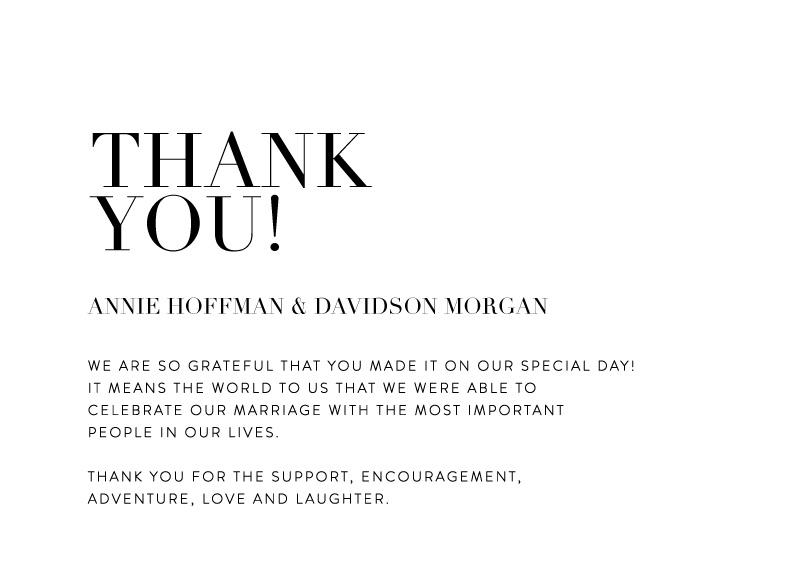 Serif Stroke Wedding Thank You Cards - Digital Printing design preview