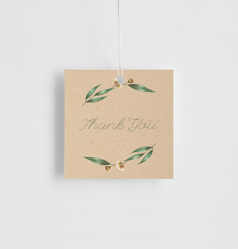 Under The Eucalyptus Gift Tags - White Ink design preview