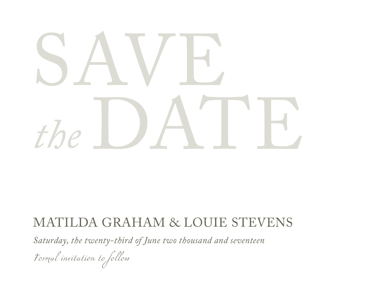 Typography - Save The Date
