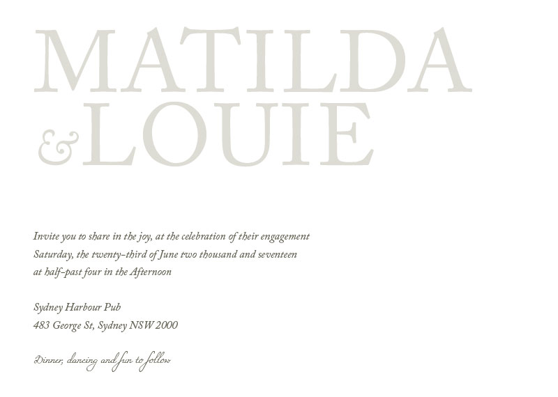 Typography - Engagement Invitations