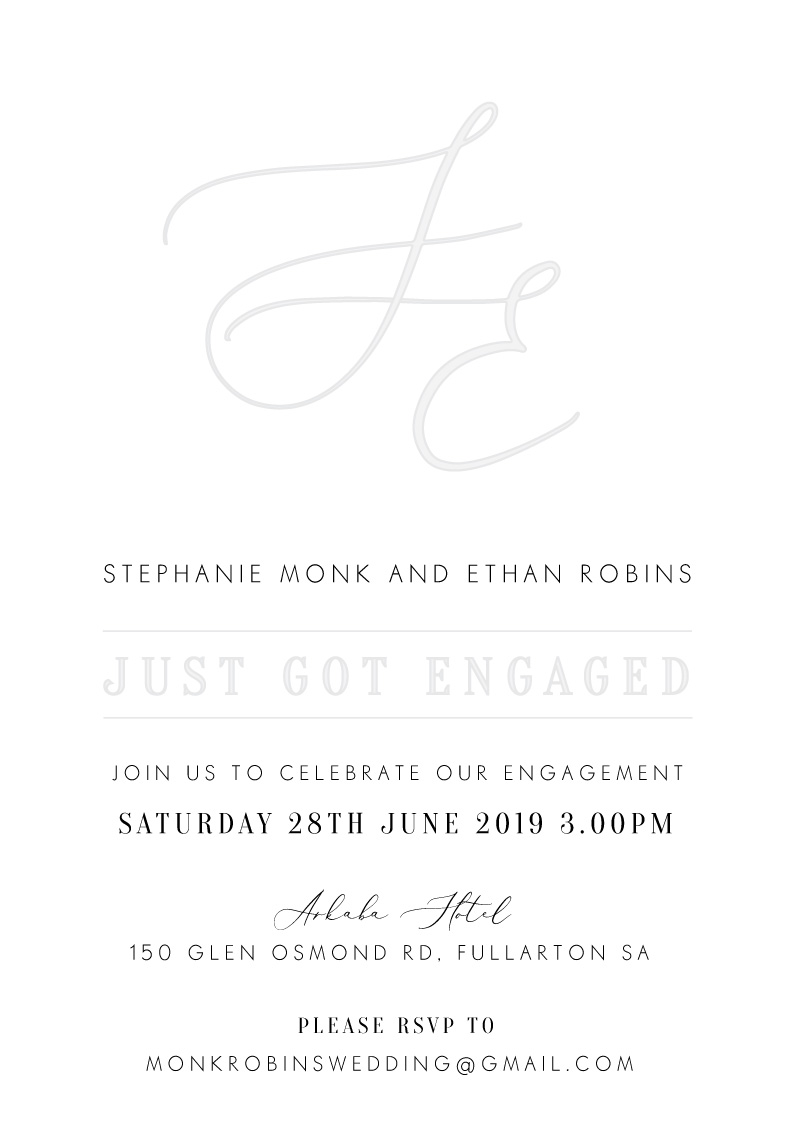 Milieu Engagement Invitations - Letterpress design preview