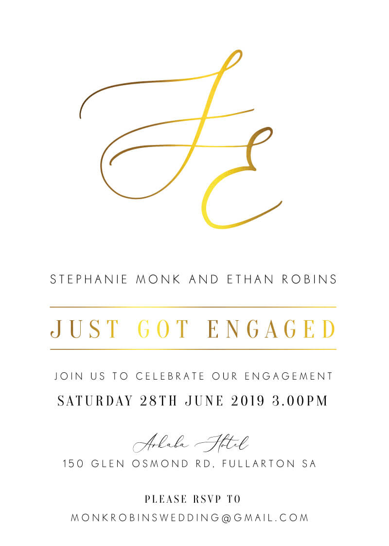 Milieu Engagement Invitations - Flat Foil design preview