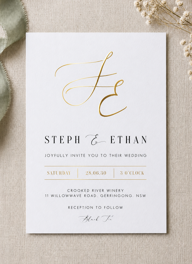 Milieu Wedding Invitations - Flat Foil design preview