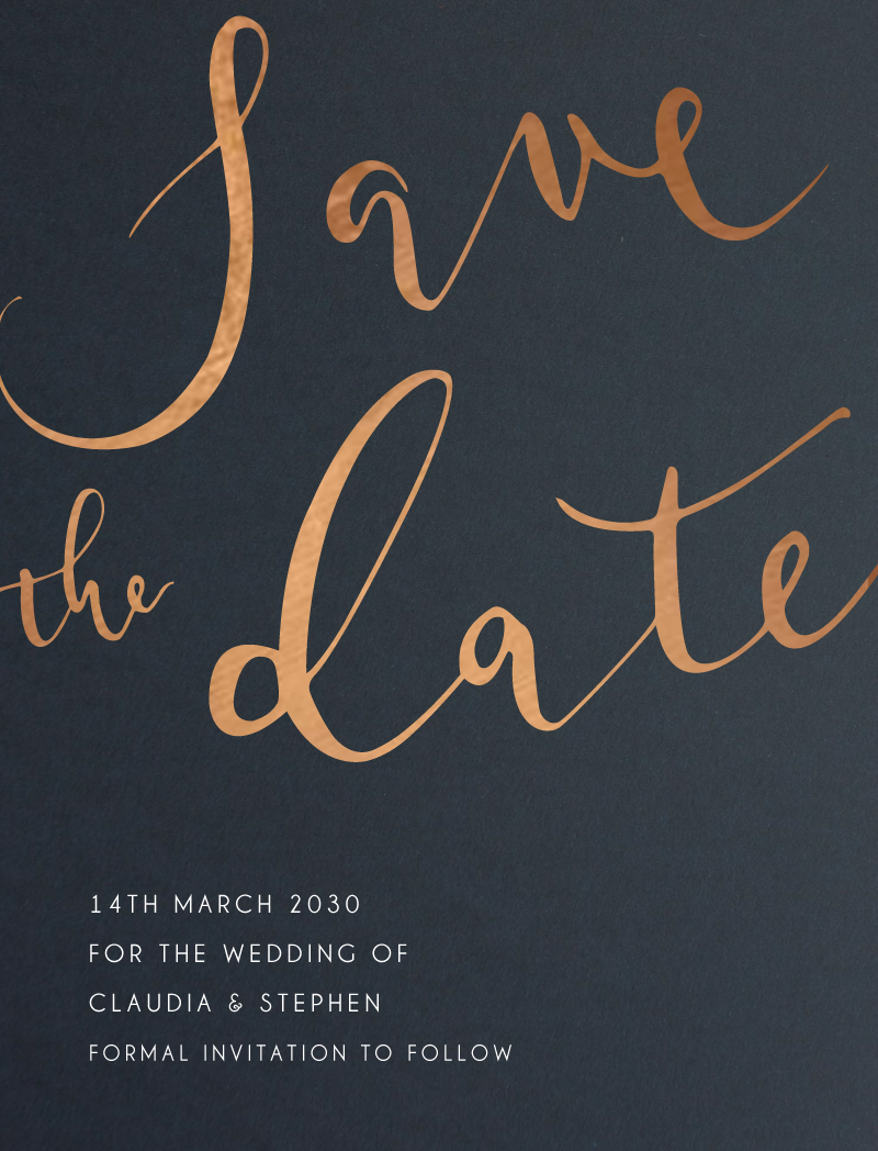 Ink And Nib Save The Date - Colour Stock + Foil design preview