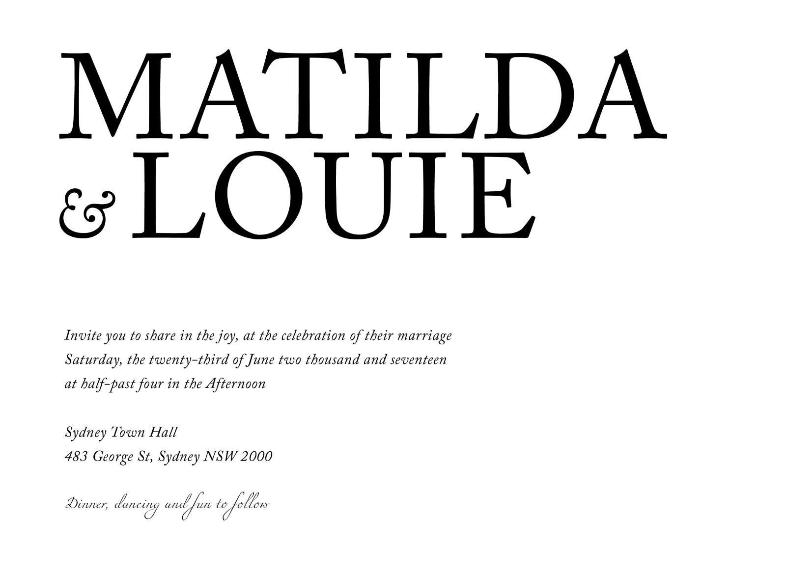 Typography - Wedding Invitations