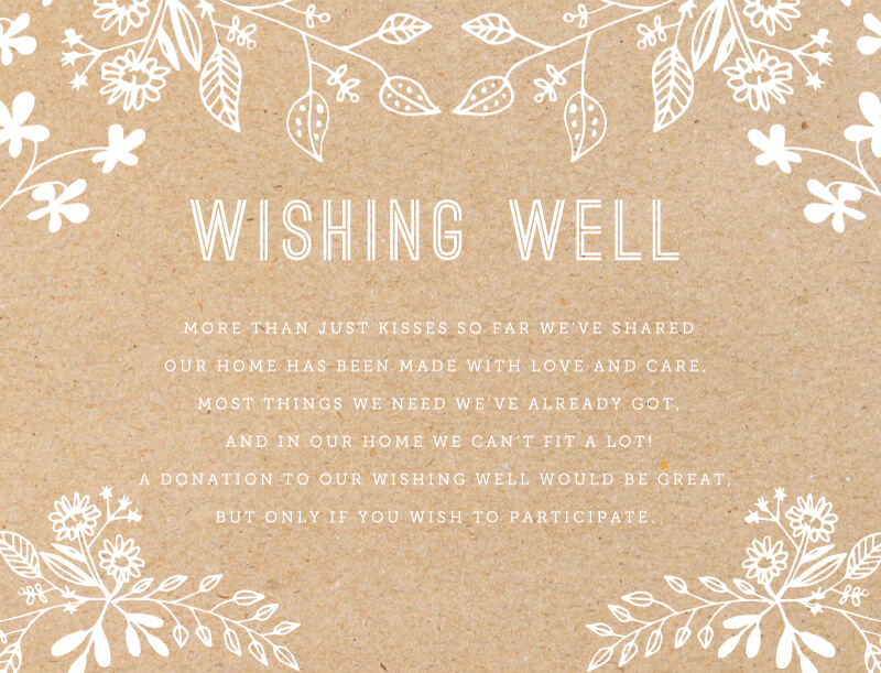 Rustic Floral Sketch Wishing Well - White Ink design preview