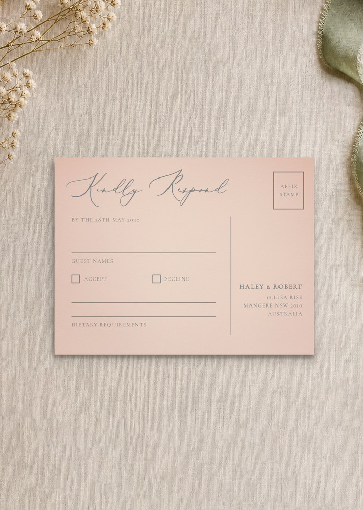 Rose et Gris - RSVP Cards