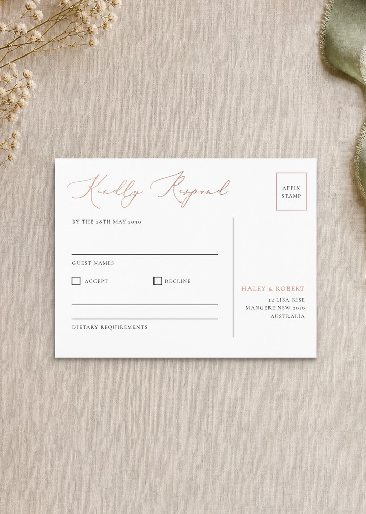 Rose et Gris - RSVP Cards