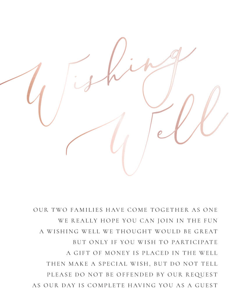 Rose Et Gris Wishing Well - Foil Stamp design preview