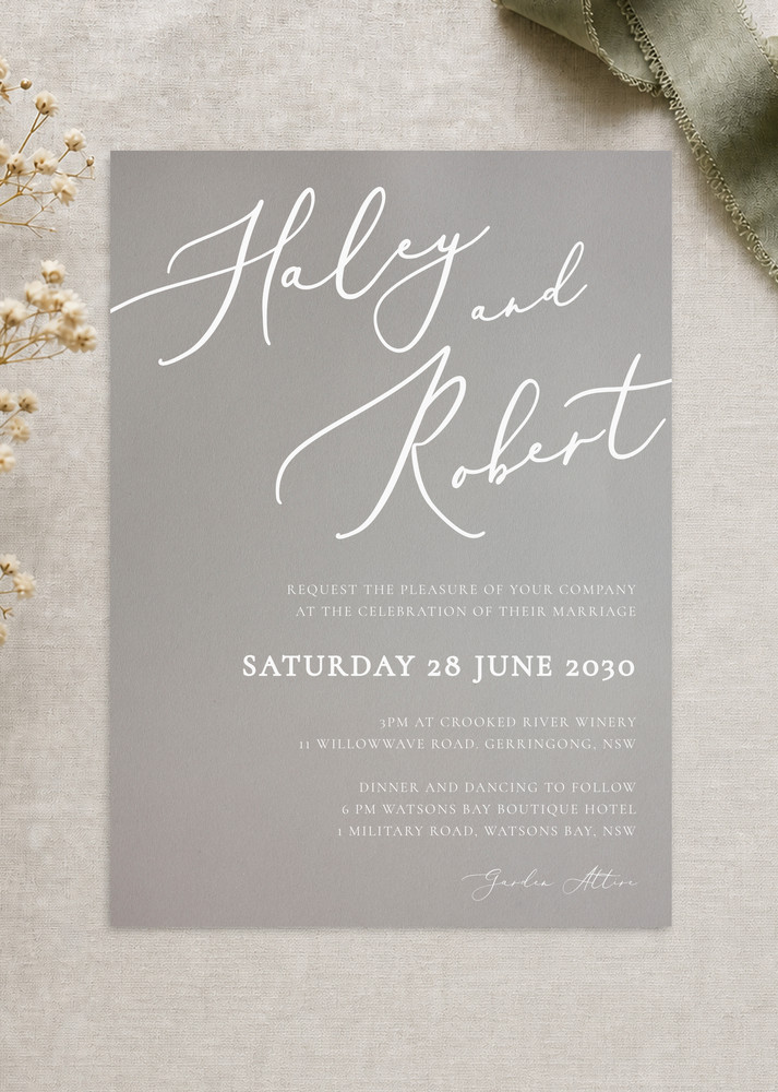 Rose et Gris - Wedding Invitations
