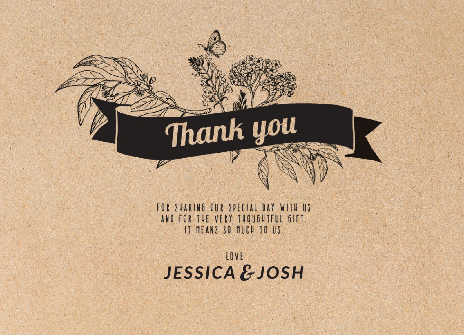 Rustic Wedding Thank You Cards - Digital Printing design preview