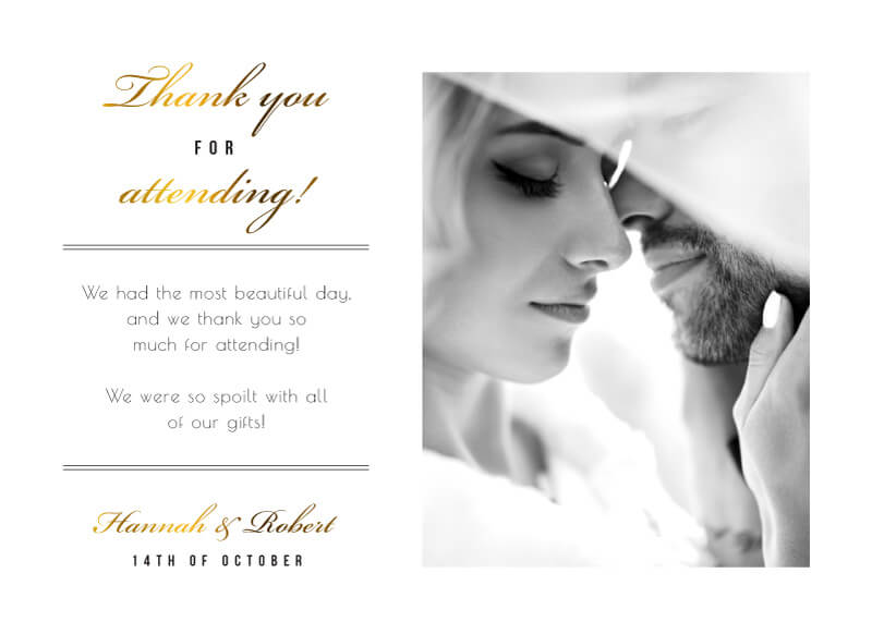 Movie Theatre Wedding Thank You Cards - Metallic Prints design preview